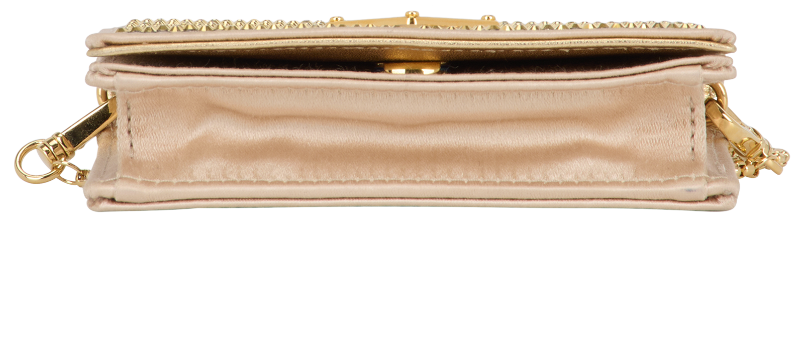 Logo Crystal Card Holder On Chain, &pound;650, Accessories, Gold, Satin, Top view